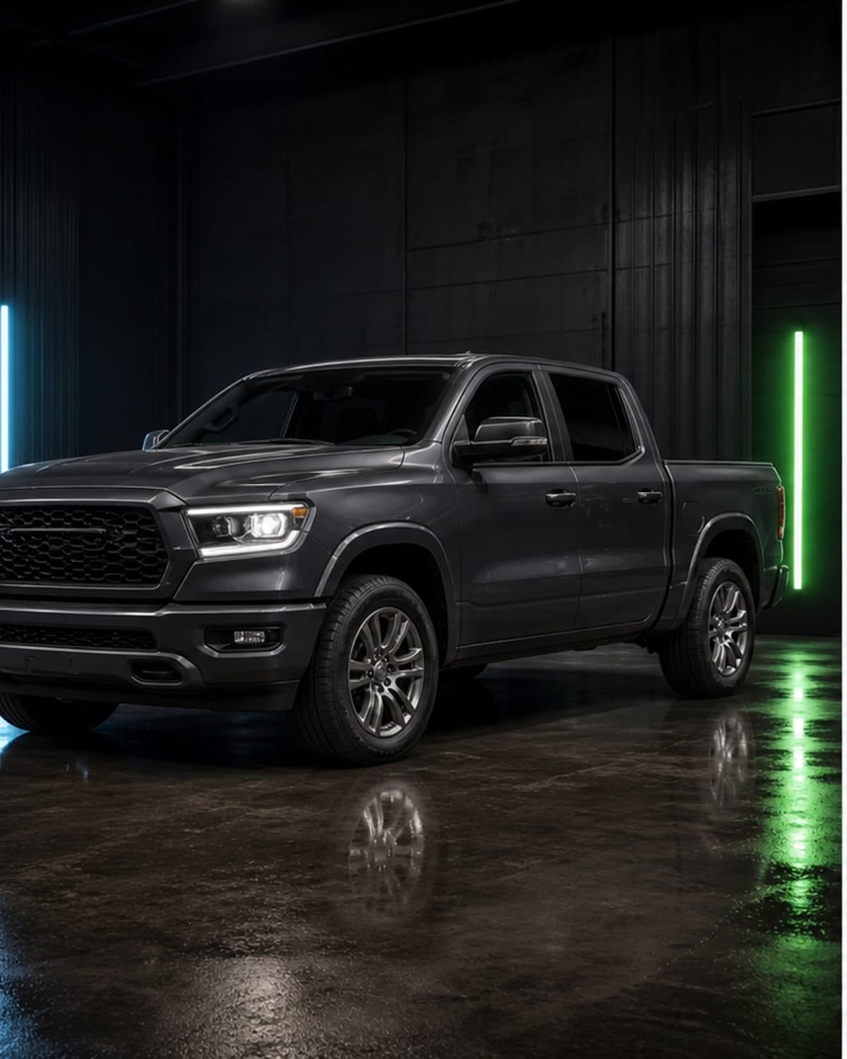 Truck before and after AI custom build preview before